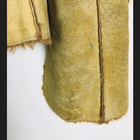 GUESS Jacket Womens Sz M Suede Leather Tan - Picture 6 of 8